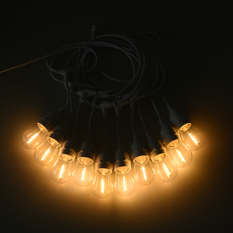 Lampa wisząca S14 typu E27, ciepłe białe łańcuchy świetlne
