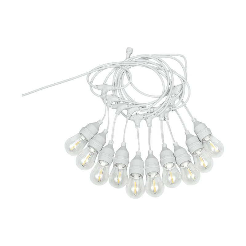 Lampa wisząca S14 typu E27, ciepłe białe łańcuchy świetlne