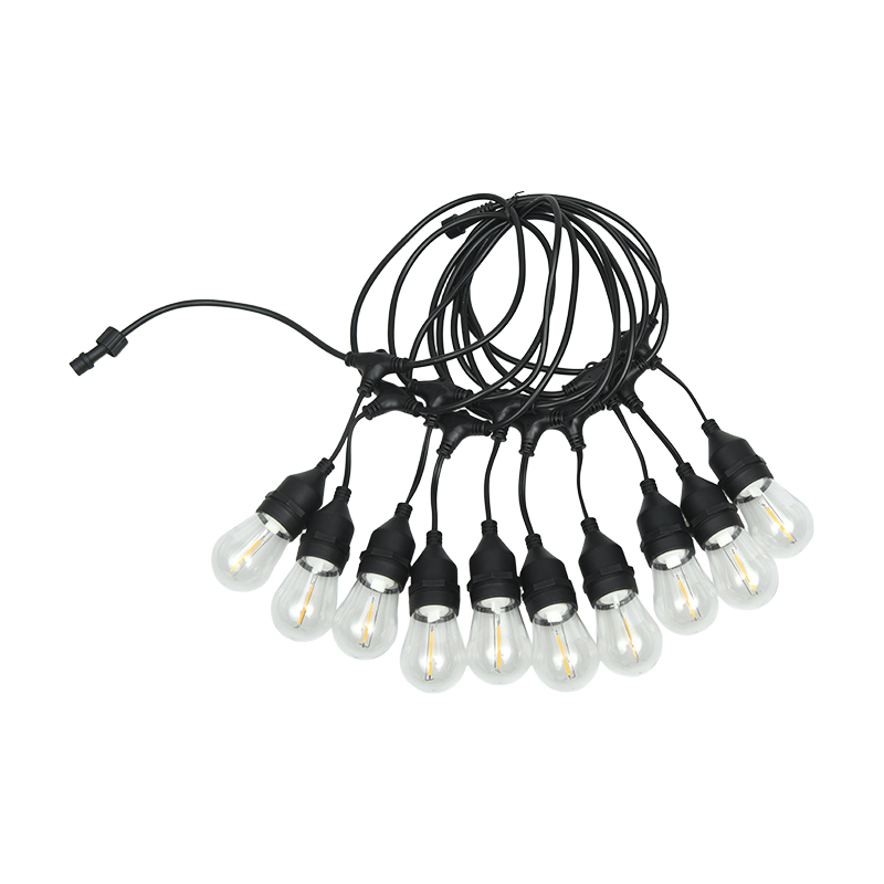 Lampa wisząca S14 typu E27, ciepłe białe łańcuchy świetlne