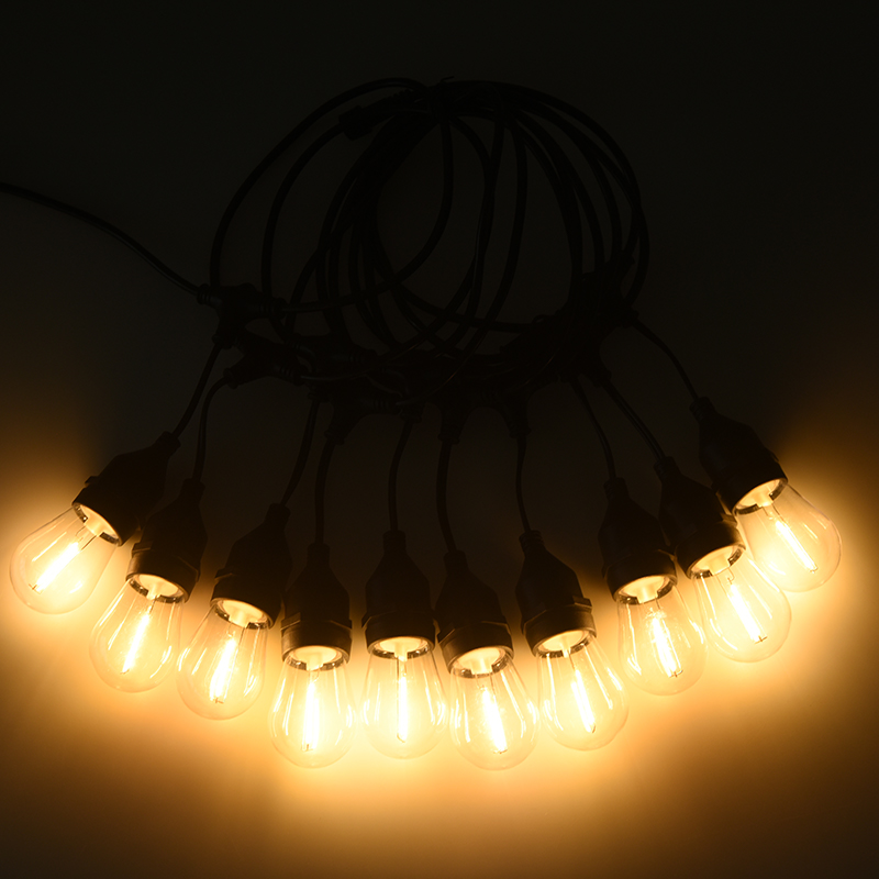Lampa wisząca S14 typu E27, ciepłe białe łańcuchy świetlne