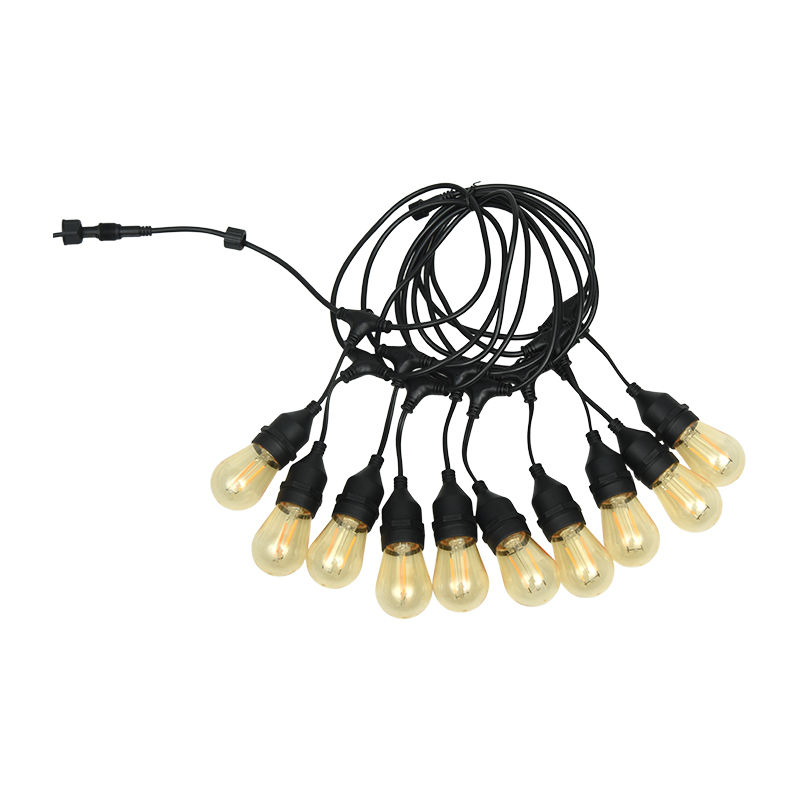 Drut wiszący S14 E27, lampa sznurkowa o barwie ciepłej bieli, pojedyncza lampa o mocy 2W