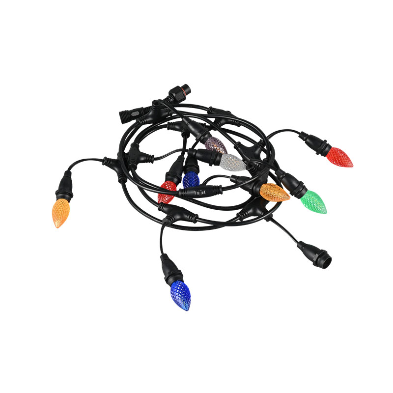 Lampa wisząca C7 w kształcie truskawki, gwint E12, kolorowa girlanda żarówkowa, model energooszczędny 0,5W