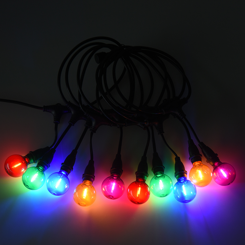 Okrągła żarówka G40 E12 z gwintem, kolorowa lampa wisząca